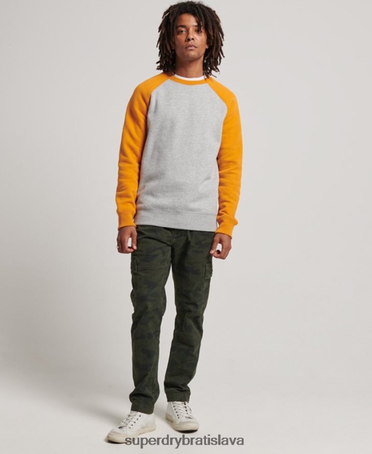 Superdry muži baseballová mikina 6B4ZTR564 oblečenie sivá