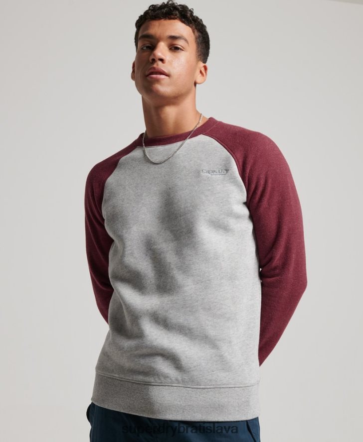 Superdry muži baseballová mikina 6B4ZTR699 oblečenie svetlo šedá