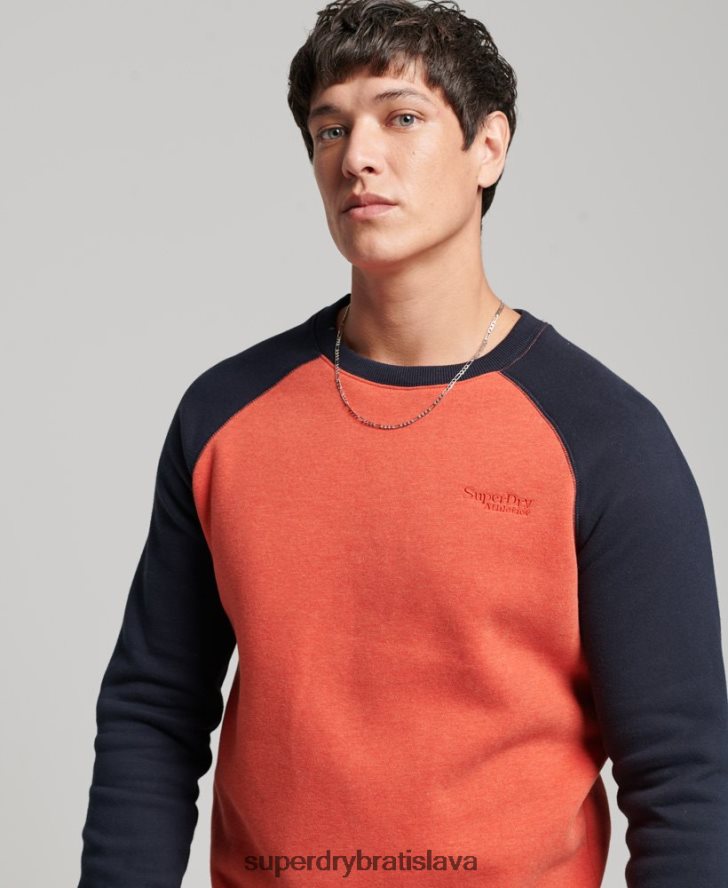 Superdry muži baseballová mikina 6B4ZTR700 oblečenie oranžová