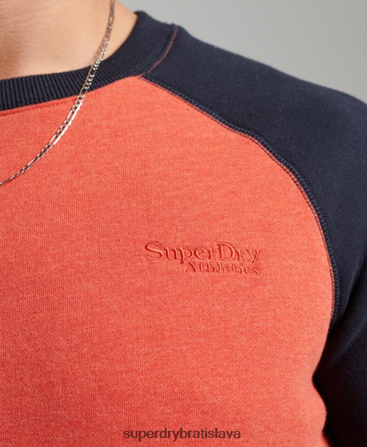 Superdry muži baseballová mikina 6B4ZTR700 oblečenie oranžová