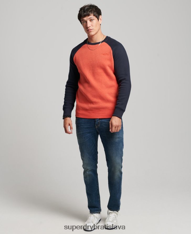 Superdry muži baseballová mikina 6B4ZTR700 oblečenie oranžová