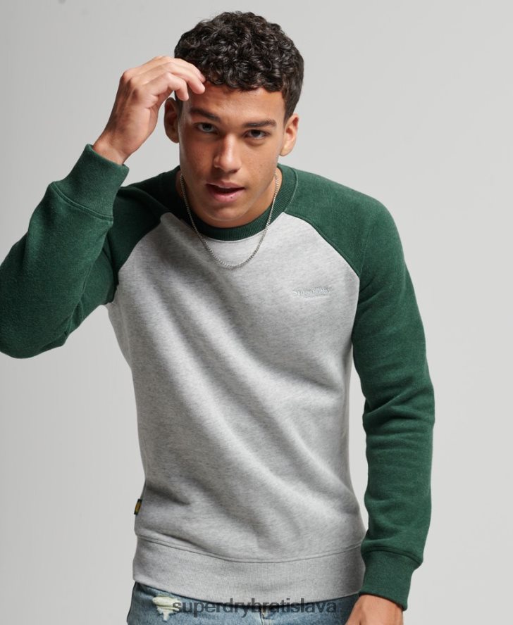 Superdry muži baseballová mikina 6B4ZTR788 oblečenie zelená