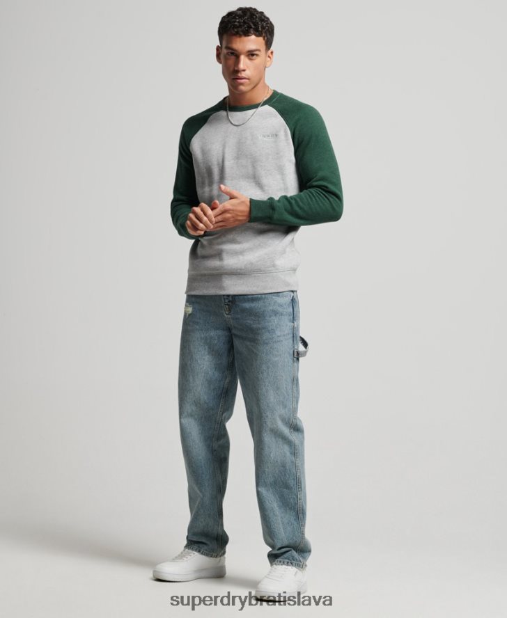 Superdry muži baseballová mikina 6B4ZTR788 oblečenie zelená