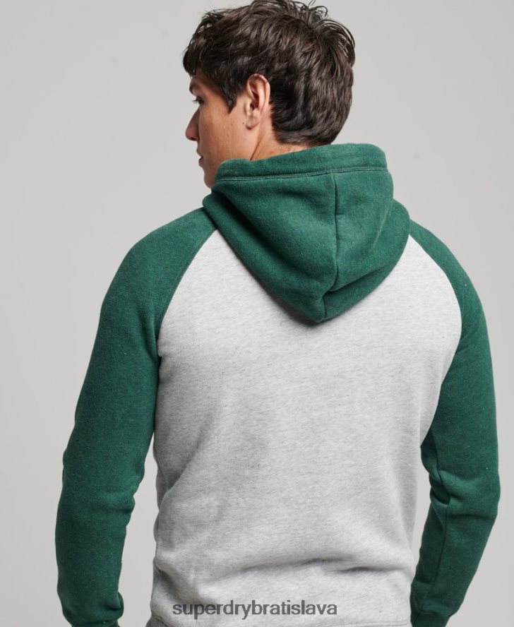 Superdry muži baseballová mikina s vintage logom 6B4ZTR576 oblečenie zelená