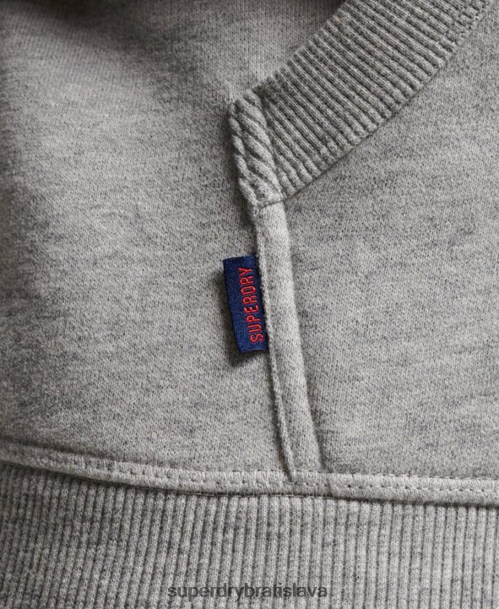 Superdry muži baseballová mikina s vintage logom 6B4ZTR689 oblečenie sivá