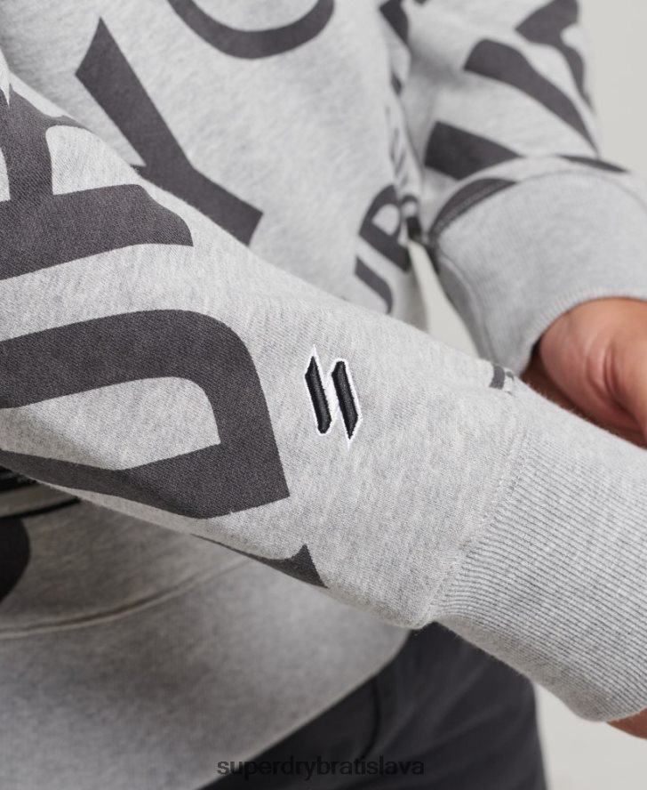 Superdry muži celoplošná voľná mikina s logom 6B4ZTR741 oblečenie sivá
