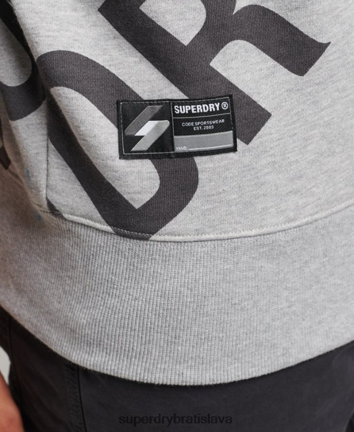 Superdry muži celoplošná voľná mikina s logom 6B4ZTR741 oblečenie sivá