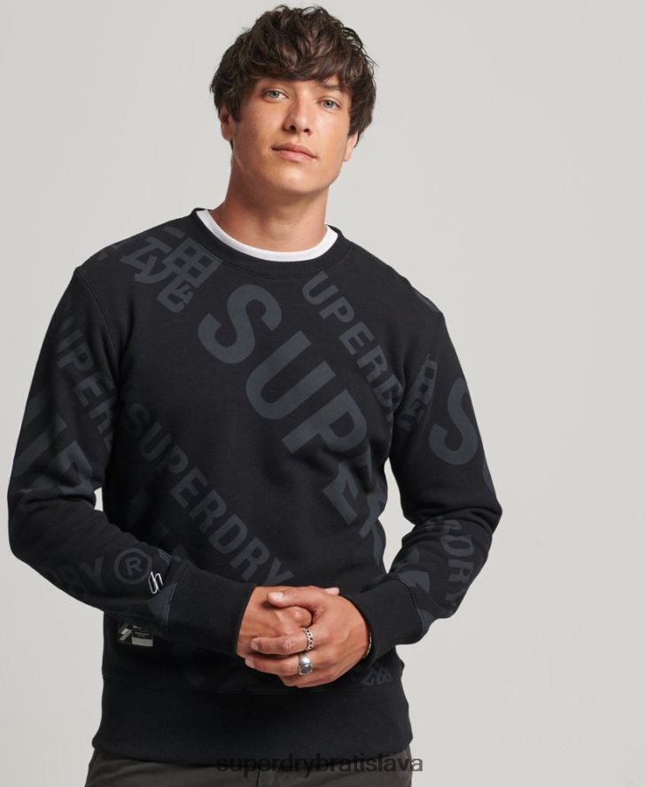 Superdry muži celoplošná voľná mikina s logom 6B4ZTR786 oblečenie čierna