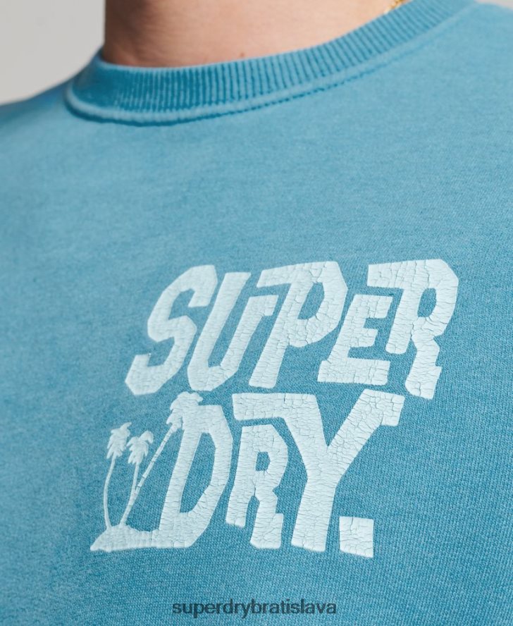 Superdry muži cestovná nálepka posádková mikina 6B4ZTR589 oblečenie Modrá