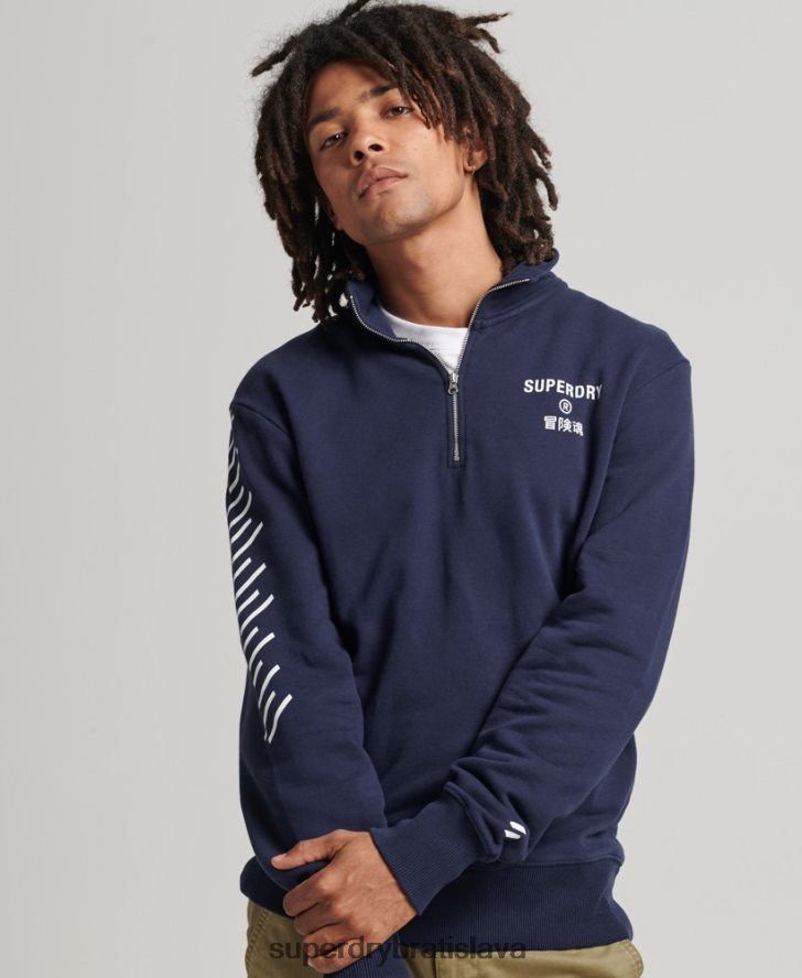 Superdry muži code core sport mikina s polovičným zipsom 6B4ZTR5091 oblečenie námorníctvo