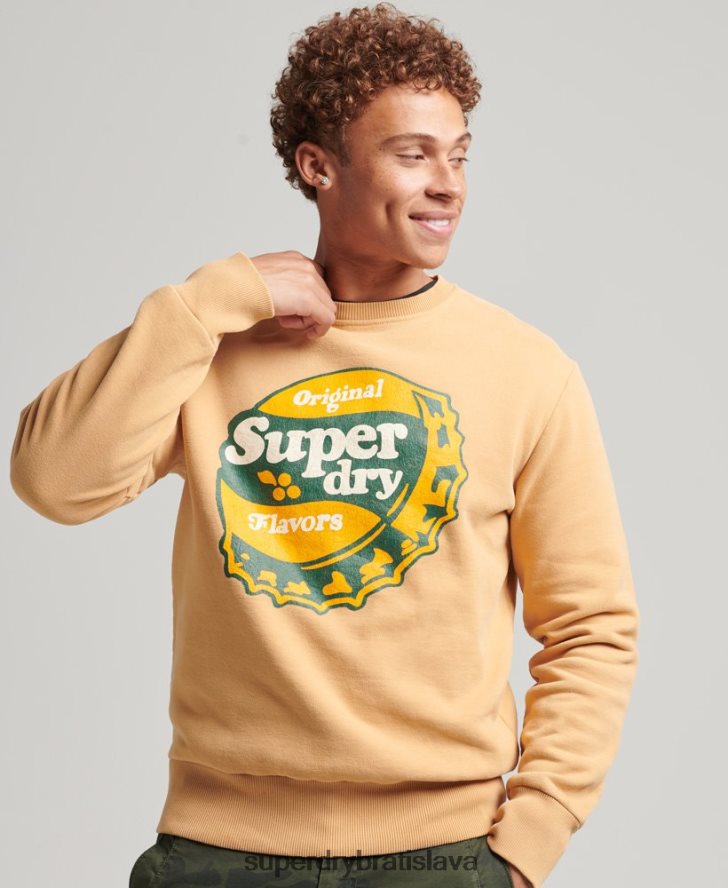 Superdry muži cooper nostalgia crew mikina 6B4ZTR4994 oblečenie žltá