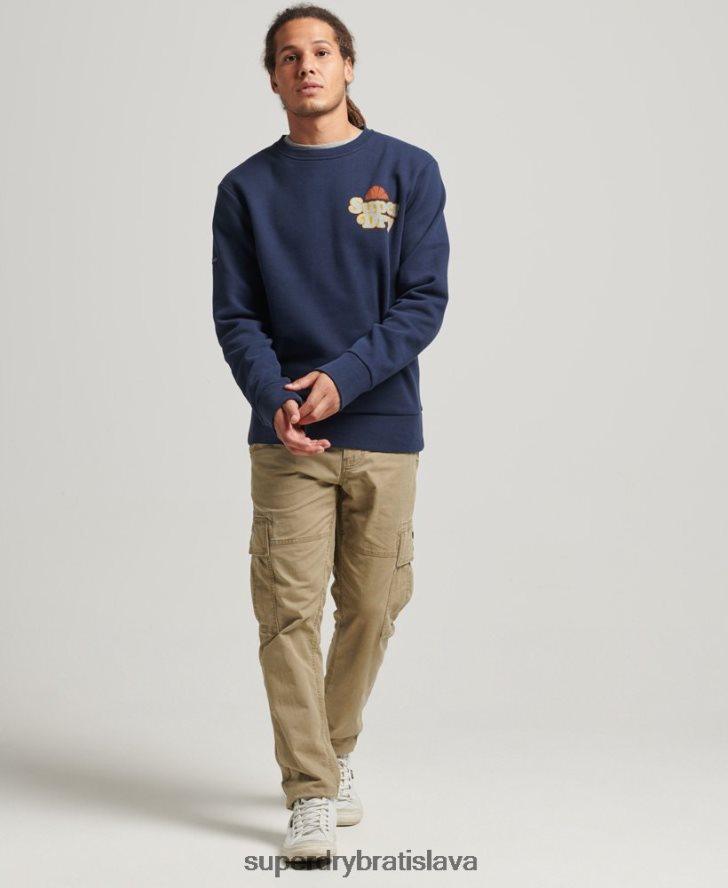 Superdry muži cooper nostalgia crew mikina 6B4ZTR5006 oblečenie námorníctvo