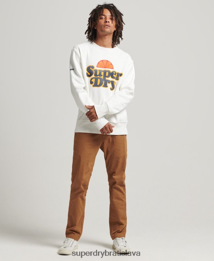 Superdry muži cooper nostalgia crew mikina 6B4ZTR5051 oblečenie krém