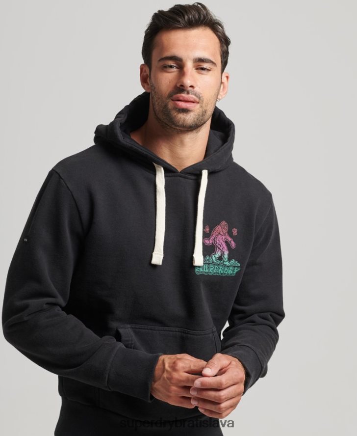 Superdry muži do lesa grafická mikina s kapucňou 6B4ZTR586 oblečenie tmavošedý