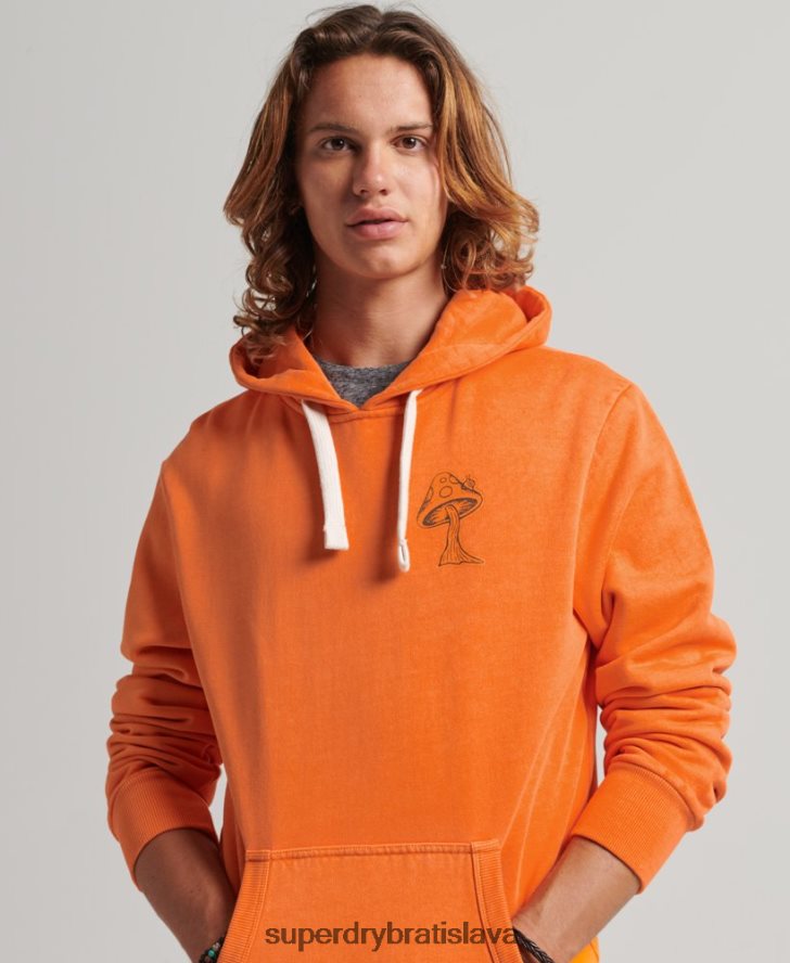 Superdry muži do lesa grafická mikina s kapucňou 6B4ZTR707 oblečenie oranžová