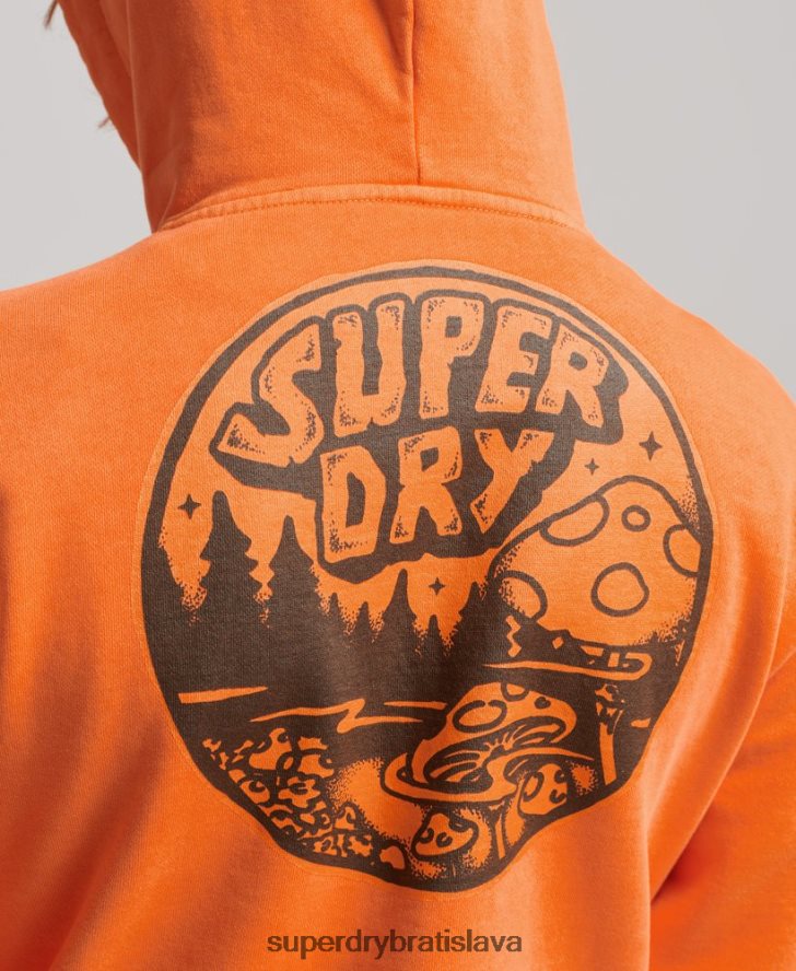 Superdry muži do lesa grafická mikina s kapucňou 6B4ZTR707 oblečenie oranžová