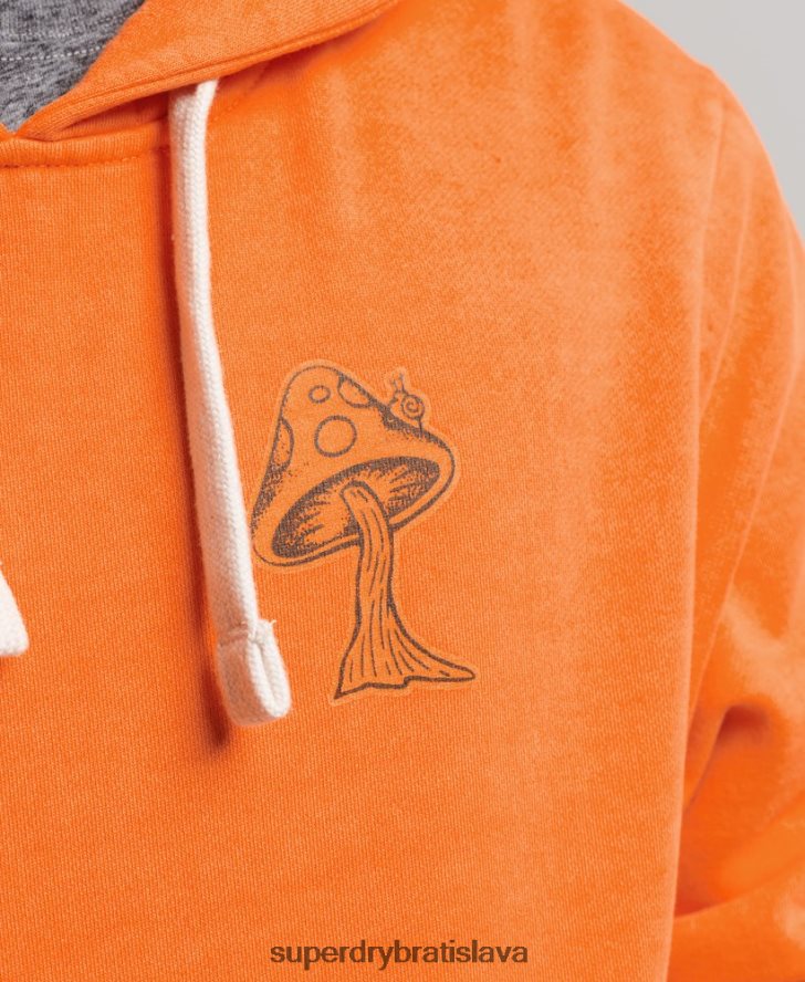 Superdry muži do lesa grafická mikina s kapucňou 6B4ZTR707 oblečenie oranžová