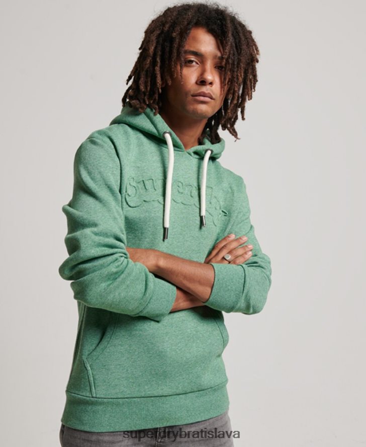 Superdry muži embosovaná mikina vintage cooper class 6B4ZTR691 oblečenie zelená