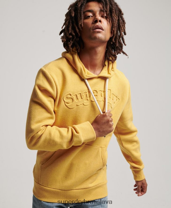 Superdry muži embosovaná mikina vintage cooper class 6B4ZTR692 oblečenie žltá
