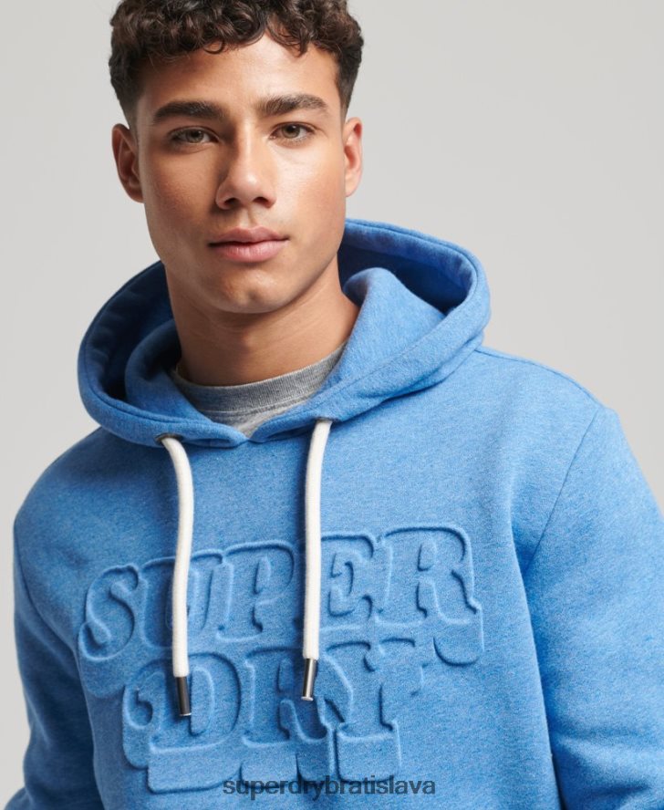 Superdry muži embosovaná mikina vintage cooper class 6B4ZTR798 oblečenie Modrá