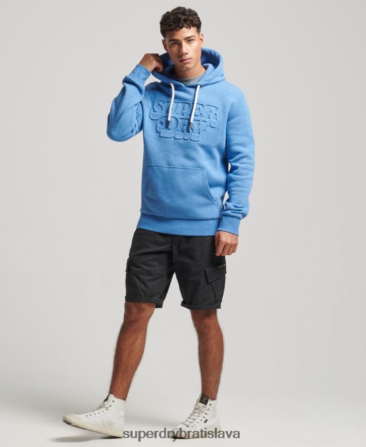 Superdry muži embosovaná mikina vintage cooper class 6B4ZTR798 oblečenie Modrá