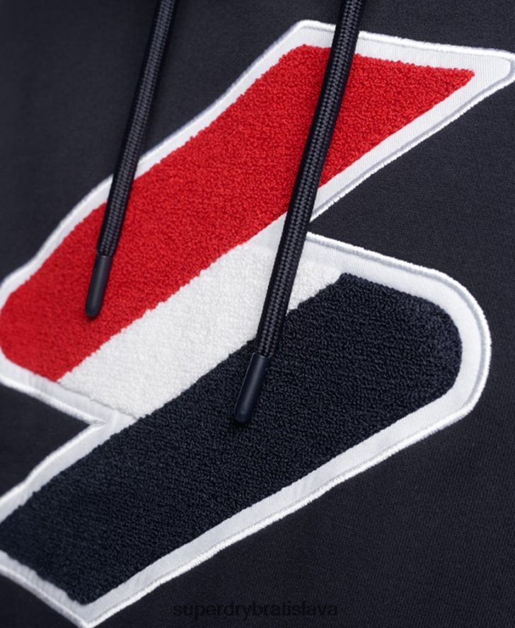 Superdry muži šenilová mikina s logom kódu 6B4ZTR5216 oblečenie námorníctvo