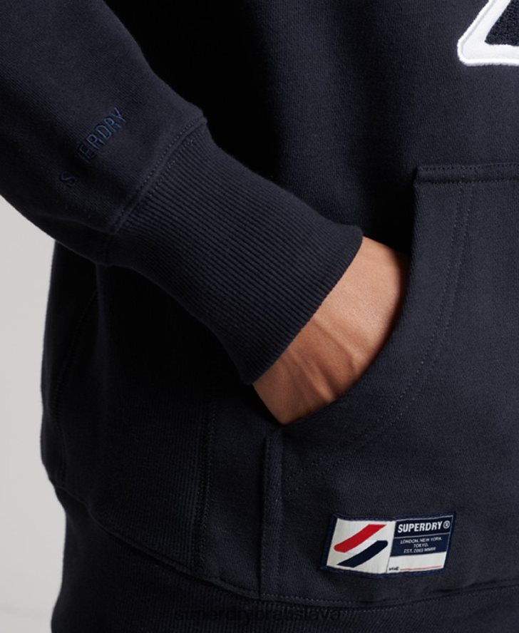 Superdry muži šenilová mikina s logom kódu 6B4ZTR5216 oblečenie námorníctvo