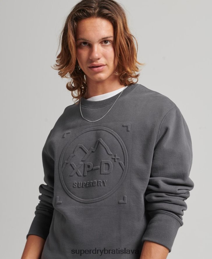 Superdry muži expedičná voľná crew mikina 6B4ZTR5000 oblečenie tmavošedý