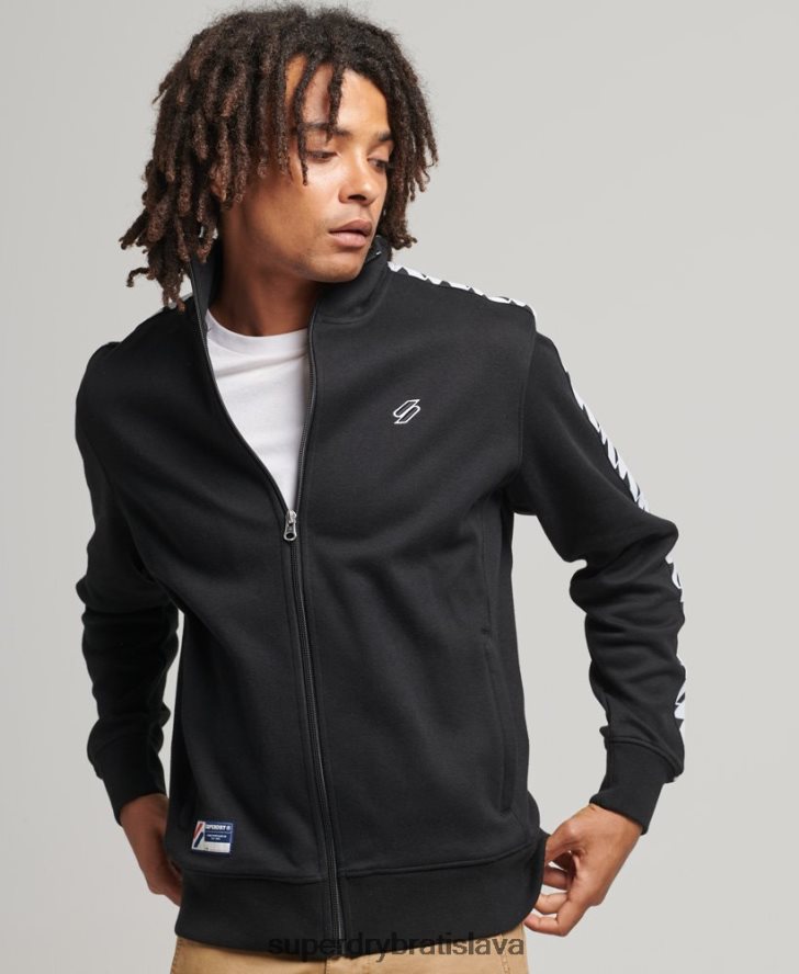 Superdry muži horná časť páskovej dráhy 6B4ZTR518 oblečenie čierna