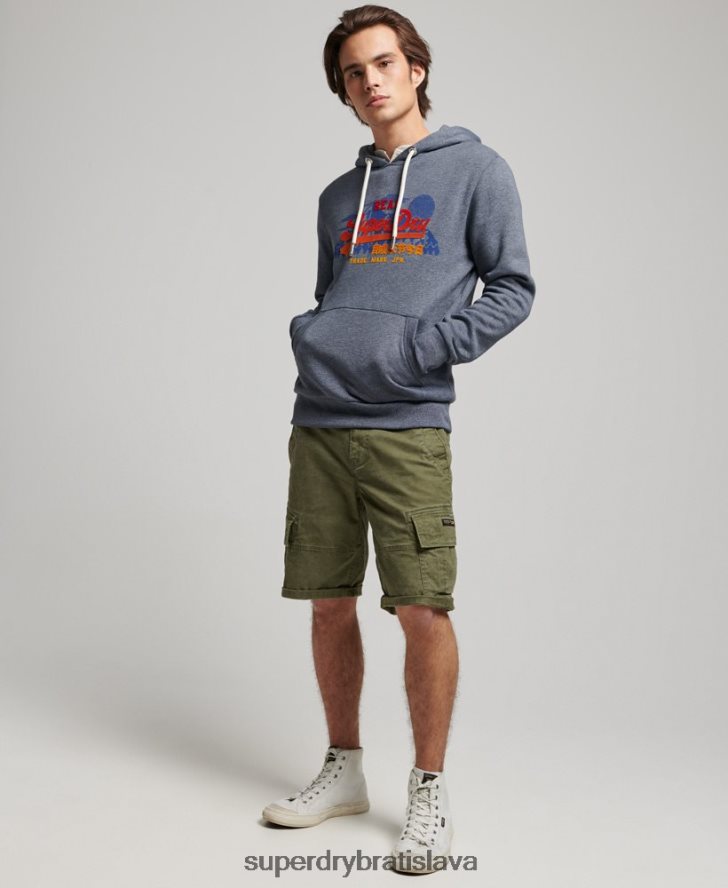 Superdry muži horská mikina s vintage logom 6B4ZTR729 oblečenie námorníctvo