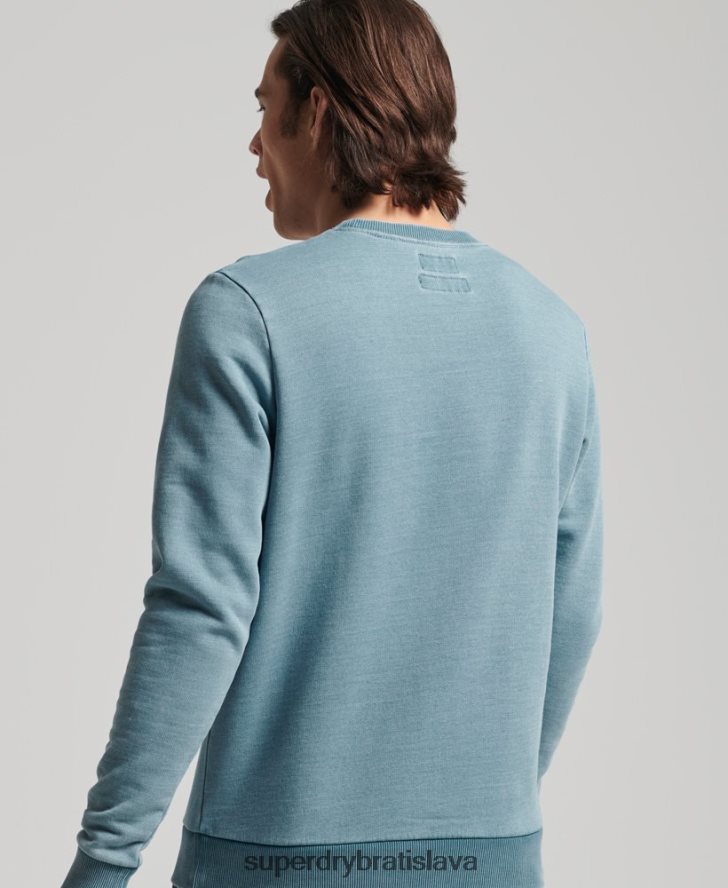 Superdry muži indigová mikina v štýle vintage script 6B4ZTR5018 oblečenie svetlo modrá