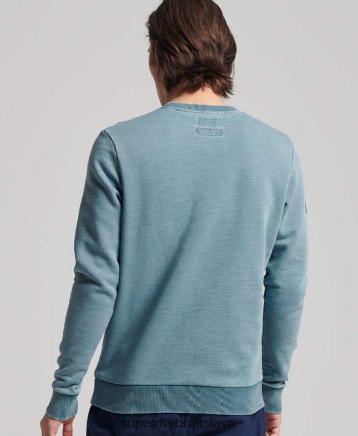 Superdry muži indigová mikina v štýle vintage script 6B4ZTR5018 oblečenie svetlo modrá