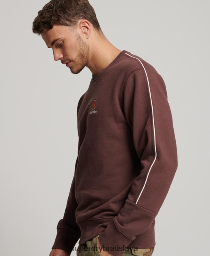 Superdry muži kód Heritage crew mikina 6B4ZTR117 oblečenie hnedá