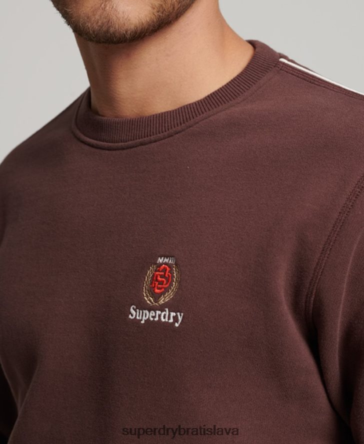 Superdry muži kód Heritage crew mikina 6B4ZTR117 oblečenie hnedá