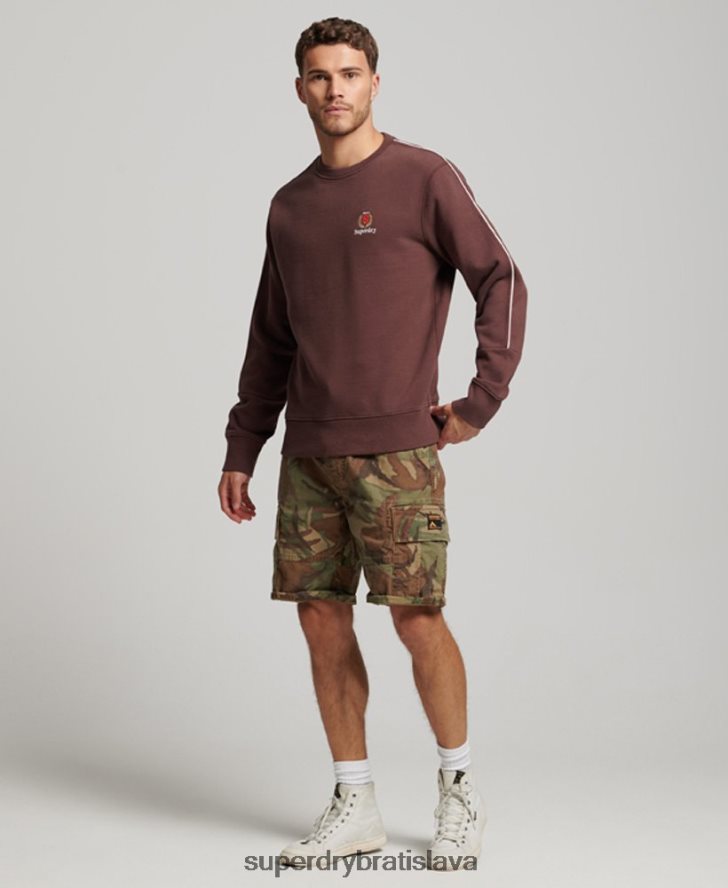 Superdry muži kód Heritage crew mikina 6B4ZTR117 oblečenie hnedá