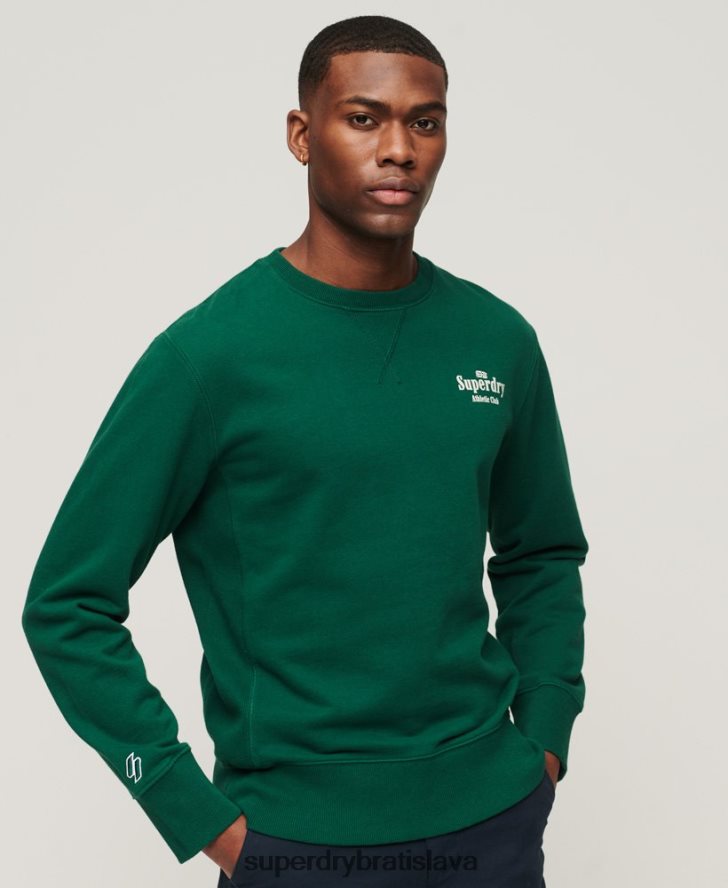 Superdry muži kód athletic club crew mikina 6B4ZTR529 oblečenie zelená