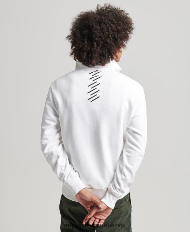 Superdry muži kód core sport mikina na polovičný zips 6B4ZTR5182 oblečenie biely