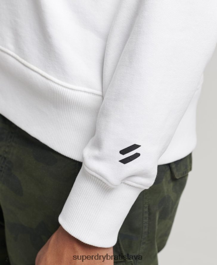 Superdry muži kód core sport mikina na polovičný zips 6B4ZTR5182 oblečenie biely