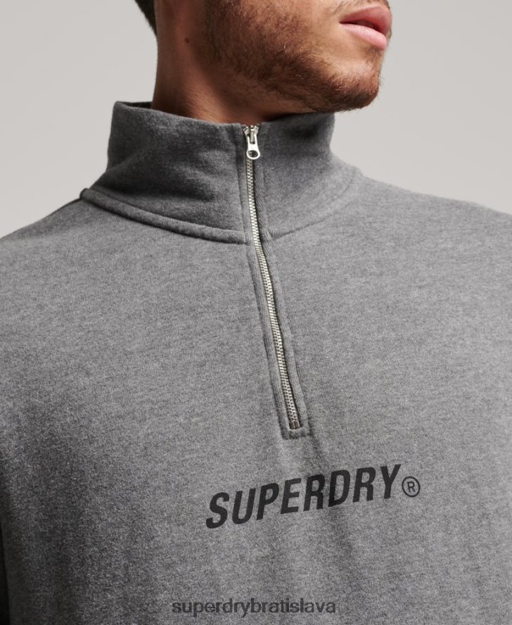 Superdry muži kód core sport mikina na polovičný zips 6B4ZTR757 oblečenie tmavošedý