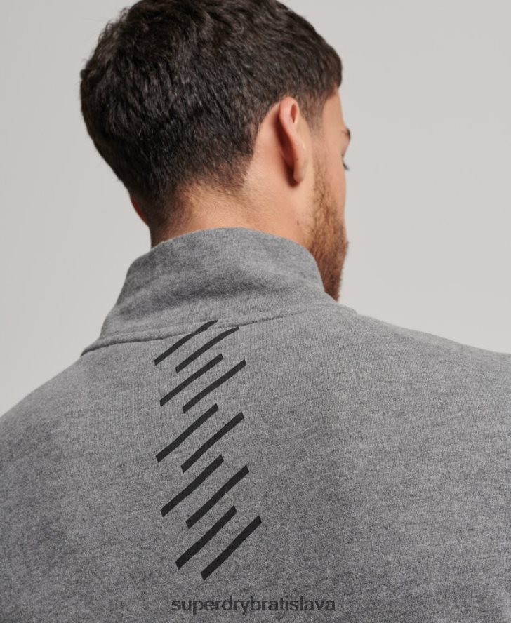 Superdry muži kód core sport mikina na polovičný zips 6B4ZTR757 oblečenie tmavošedý