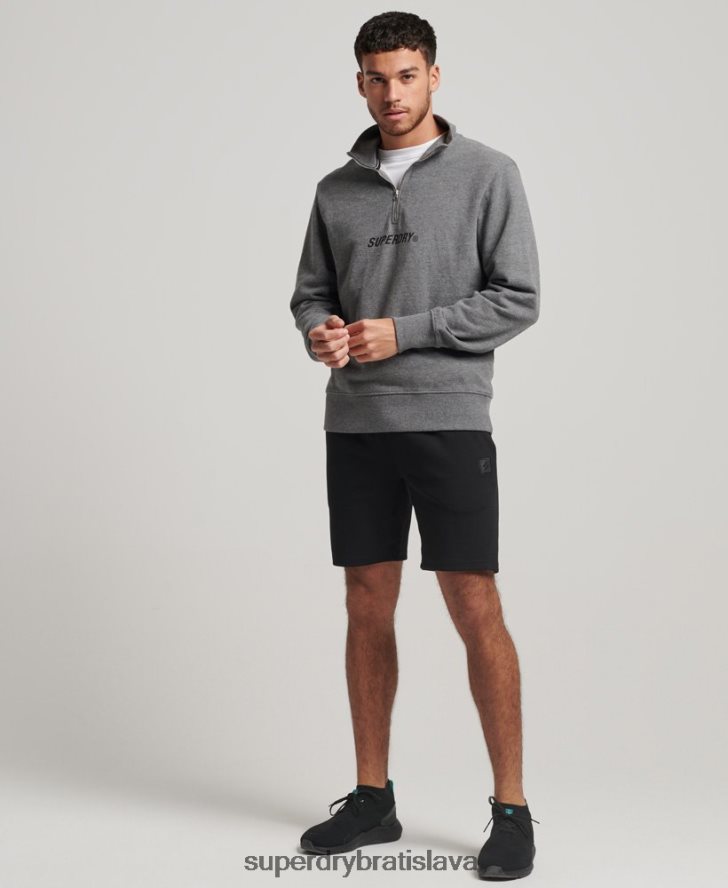 Superdry muži kód core sport mikina na polovičný zips 6B4ZTR757 oblečenie tmavošedý