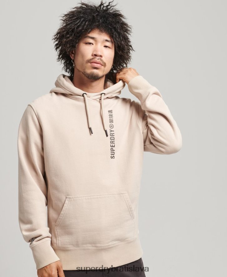 Superdry muži kód lineárna voľná mikina cez hlavu 6B4ZTR5908 oblečenie béžová