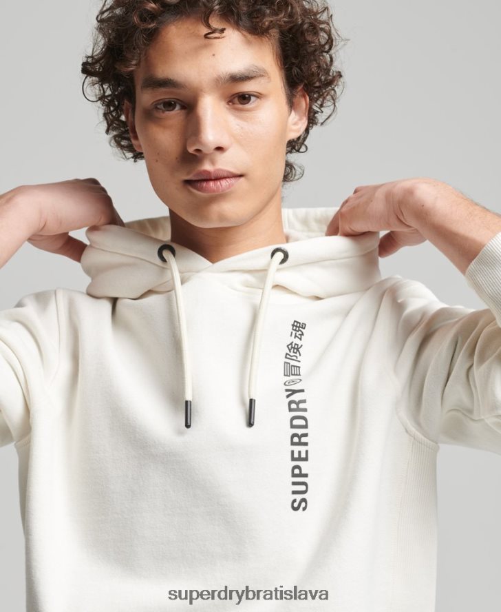 Superdry muži kód lineárna voľná mikina cez hlavu 6B4ZTR6018 oblečenie biely