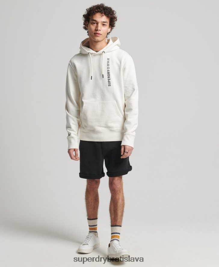 Superdry muži kód lineárna voľná mikina cez hlavu 6B4ZTR6018 oblečenie biely