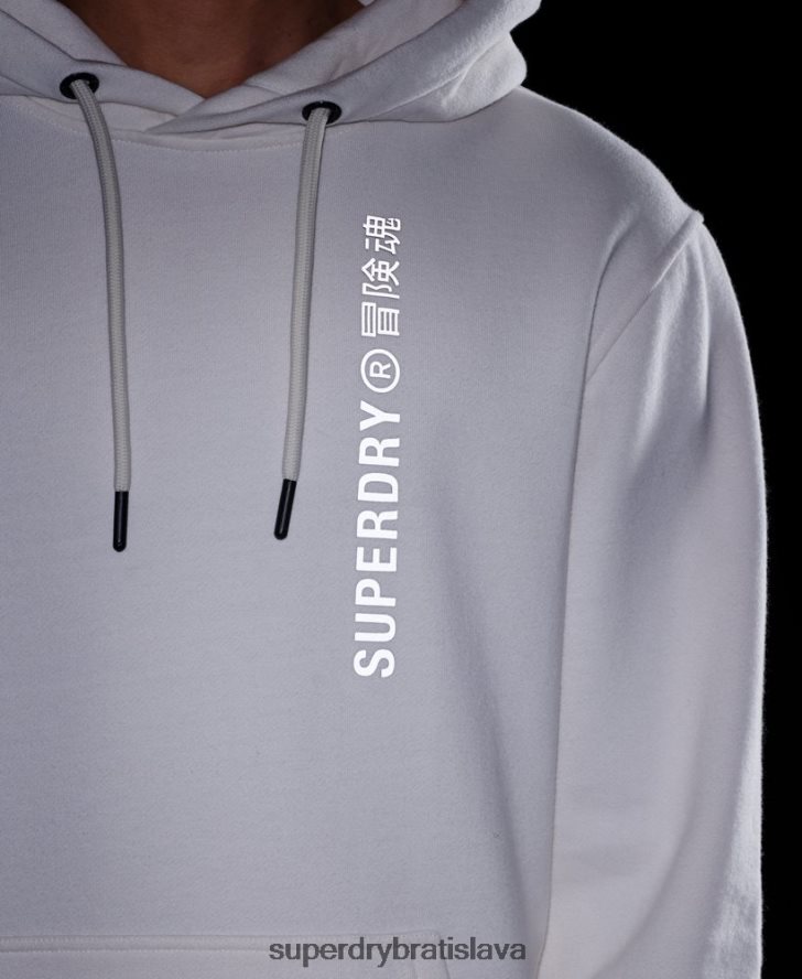 Superdry muži kód lineárna voľná mikina cez hlavu 6B4ZTR6018 oblečenie biely