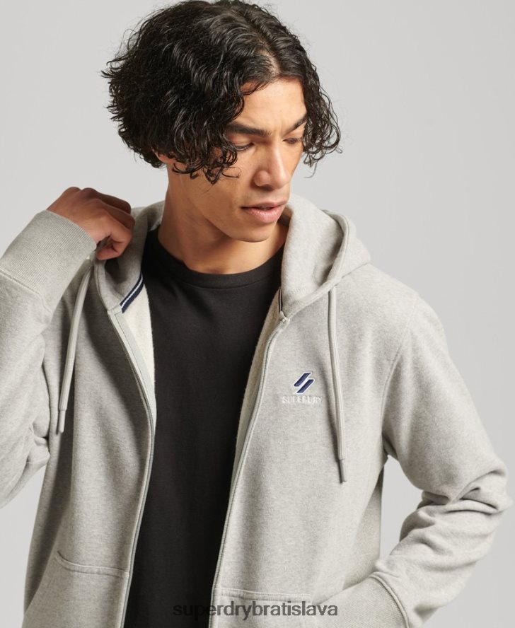 Superdry muži kód nevyhnutná mikina na zips 6B4ZTR5205 oblečenie sivá