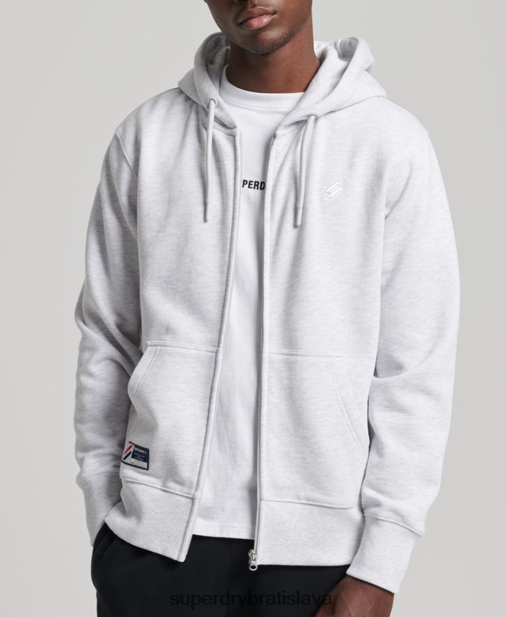 Superdry muži kód nevyhnutná mikina na zips 6B4ZTR887 oblečenie svetlo šedá