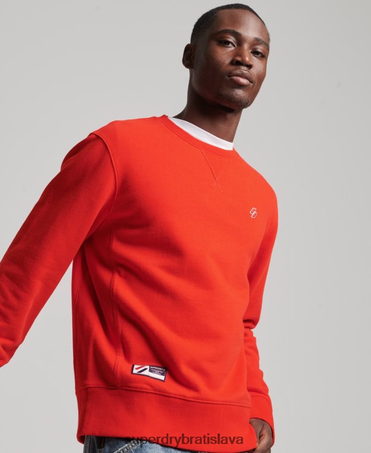 Superdry muži kód organická bavlna základná crew mikina 6B4ZTR5049 oblečenie červená
