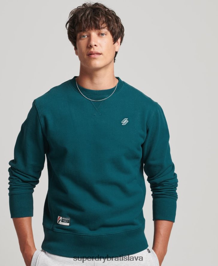 Superdry muži kód organická bavlna základná crew mikina 6B4ZTR5172 oblečenie Modrá