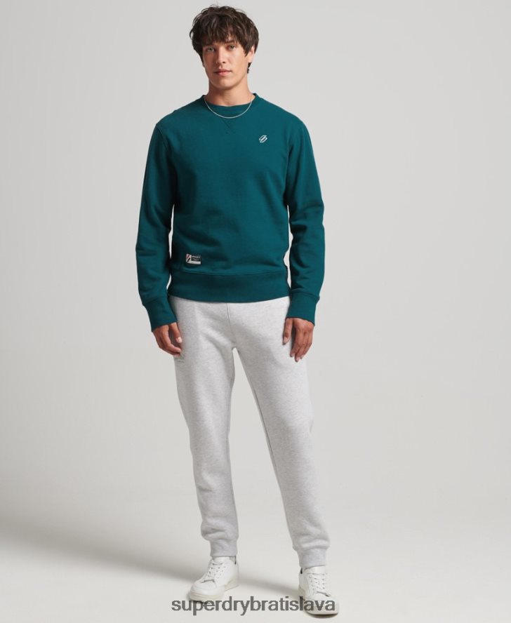 Superdry muži kód organická bavlna základná crew mikina 6B4ZTR5172 oblečenie Modrá